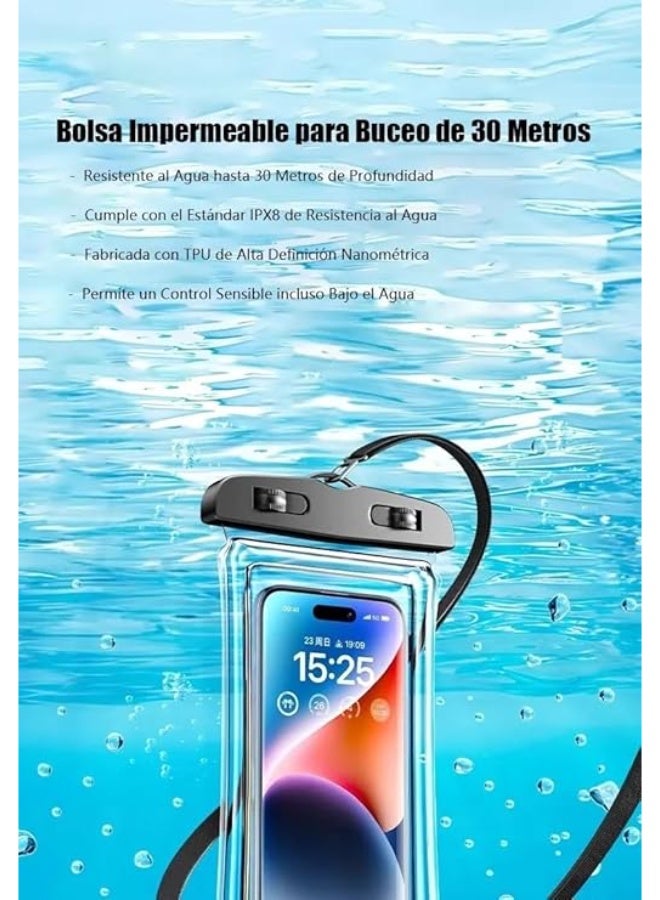 IPX8 Waterproof Phone Case with Airbag Safety | Anti-Sink Buoyant Pouch for iPhone 16/15/14/13 & Samsung S24/S23 Ultra (6.8") | Universal Floatable Dry Bag - Image 3
