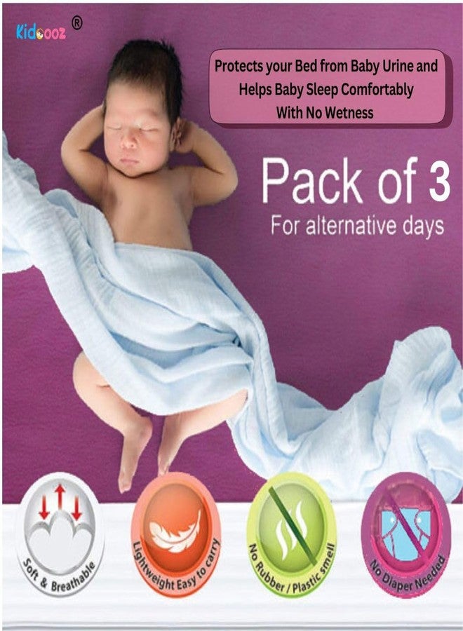 Kidoooz Anti-Piling Fleece Extra Absorbent Instant Dry Sheet for Baby, Baby Bed Protector, Waterproof Sheet (3, Purple, Blue, Maroon, Small) - Image 2