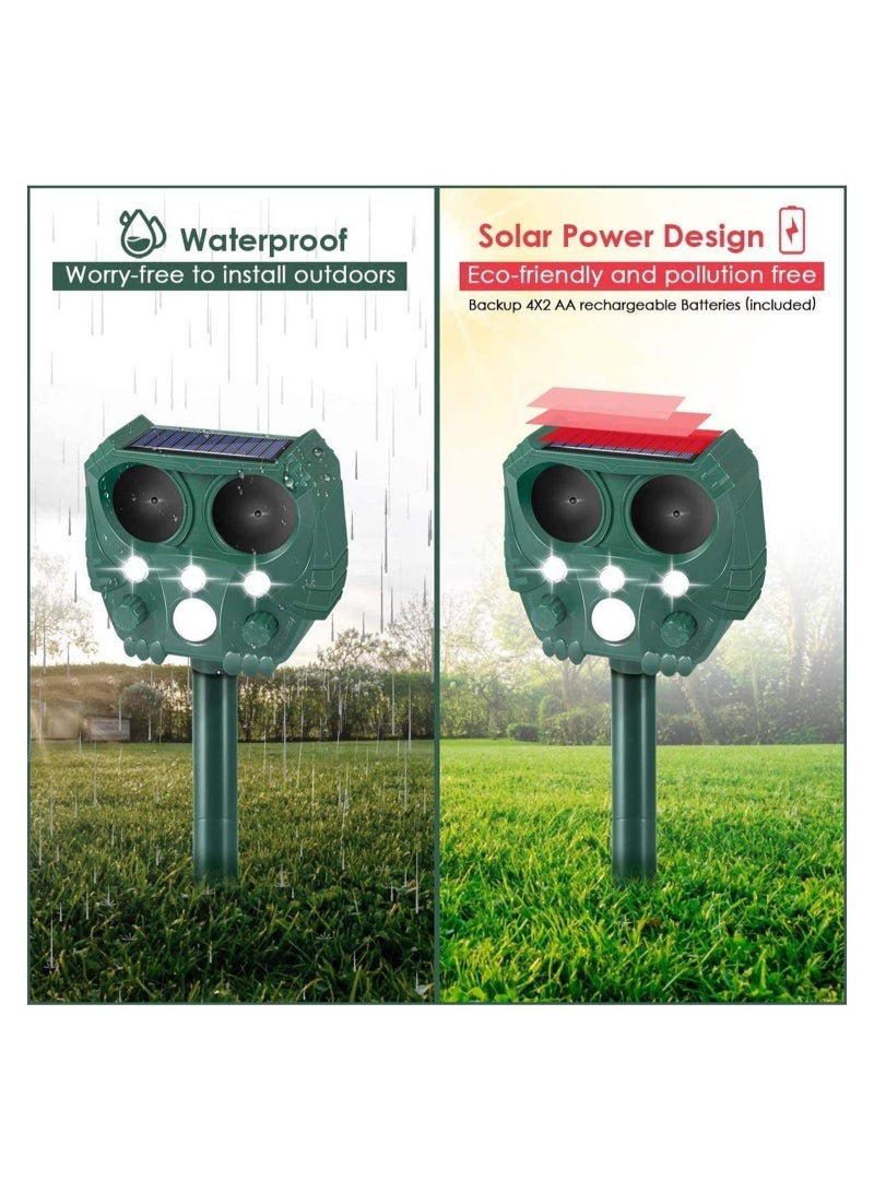 Y&D Animal Repellent Solar Powered Ultrasonic Animal Repellent Motion Sensor And Flashing Light IP65 Waterproof Usb/Battery Operated Outdoor Weatherproof Farm Scarer Repels All Animals - Image 3