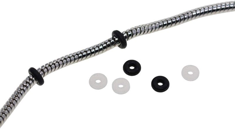 klarako 100 Pcs Silicone Rubber Stoppers Ring Bead Charms Bracelets Compatible for Use Alone Or With Clip Lock Spacer Charm - Black + Clear - Image 3