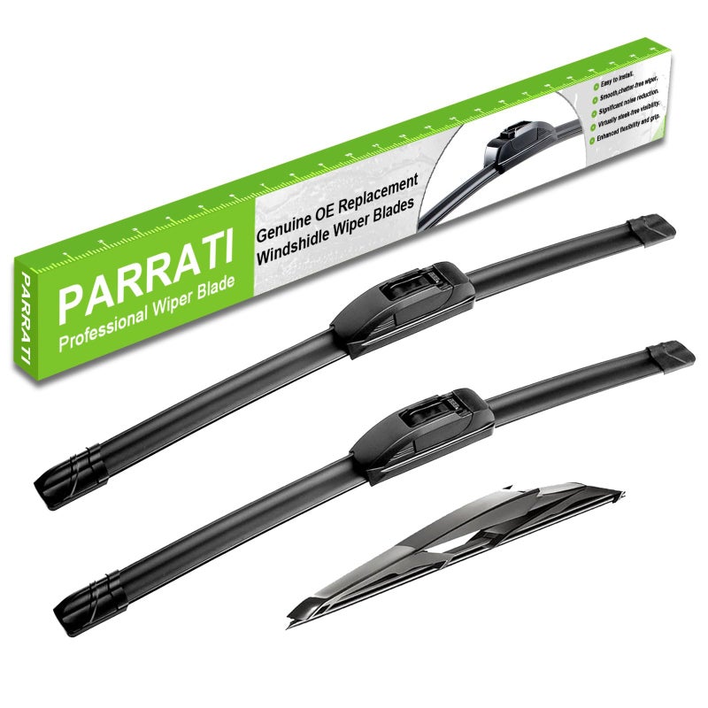 PARRATI Windshield Wipers for Ford Edge 200720142620 Front and 14 RearOEM Replacement Wiper BladesQuiet StreakFreeSet of 3