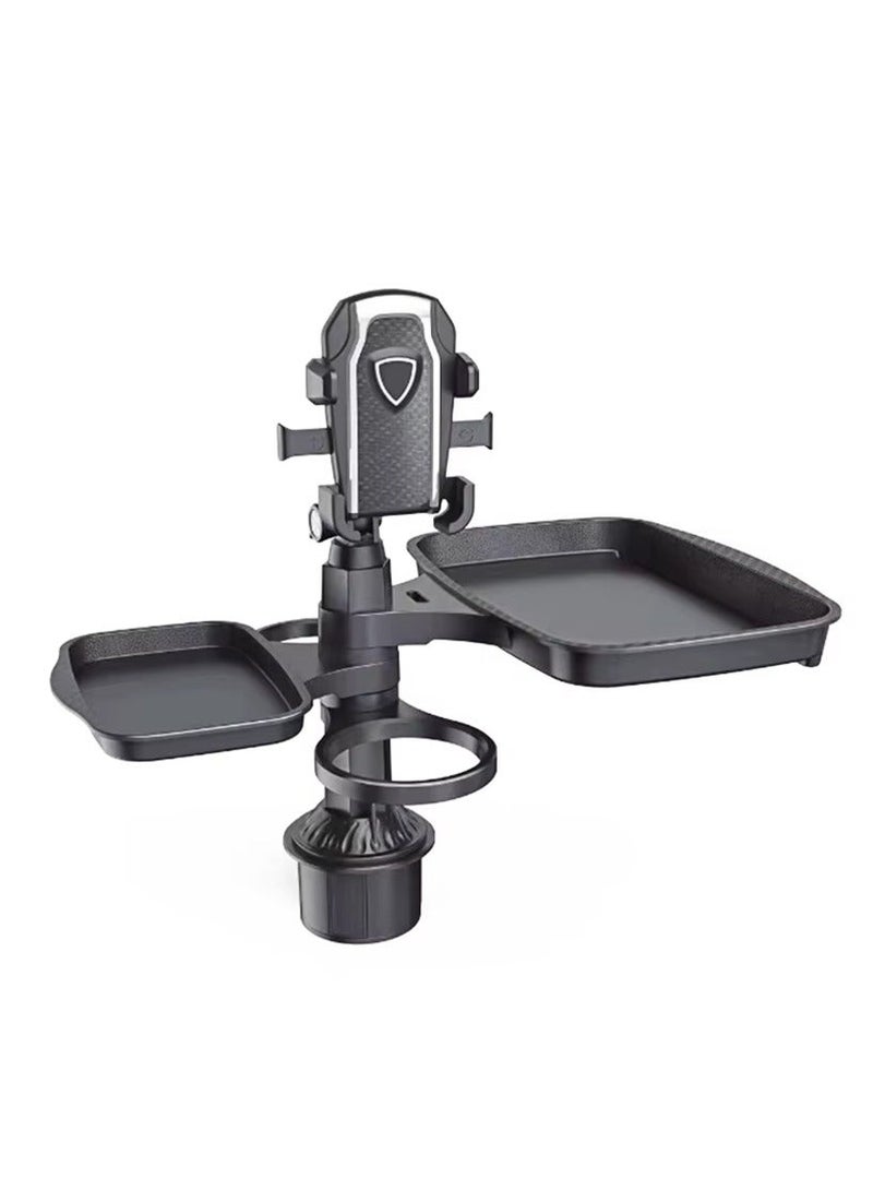 Car dining table with phone holder and cups – practical adjustable car organizer – ideal for eating while driving and traveling - Image 5
