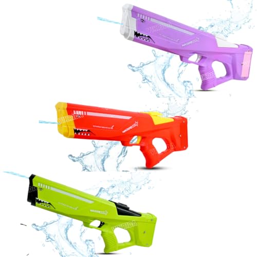 VikriDA Big Size Electric Water Gun (44×13 cm) with Dual Rechargeable Batteries | 600CC Automatic High Pressure Water Blaster | 40 ft Range Outdoor Pool & Beach Summer Toy – Multicolor - Image 1