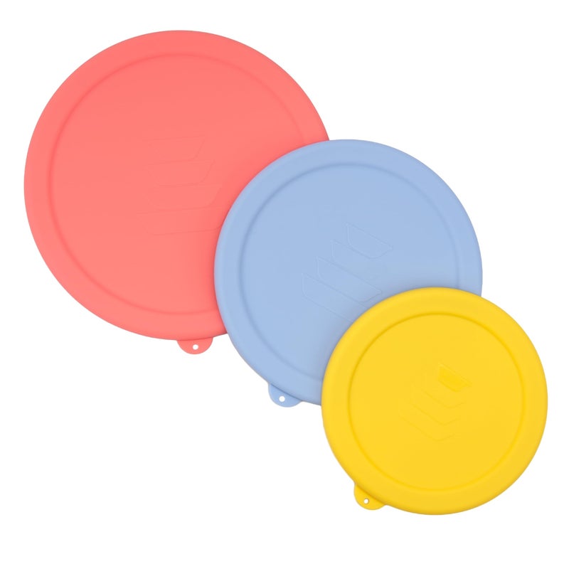 Purekra Silicone Replacement Lids Only Fit for Pyrex 322 1 Quart | 323 1.5 Quart | 325 2.5 Quart Prepware Glass Mixing Bowls, Food Grade Silicone Cover, Dishwasher & Microwave Safe (Bowl not included)- 3 Pack - Image 1
