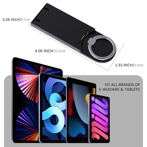 MRUOZRUI Universal Tablet Stand for iPad Pro Air MiniGalaxy Tab Kindle and All Tablets 2 Pack MultiAngle Adjustable Tablet Kickstand with Builtin Ring Holder 360 Degrees Handle Ring Black - Image 3