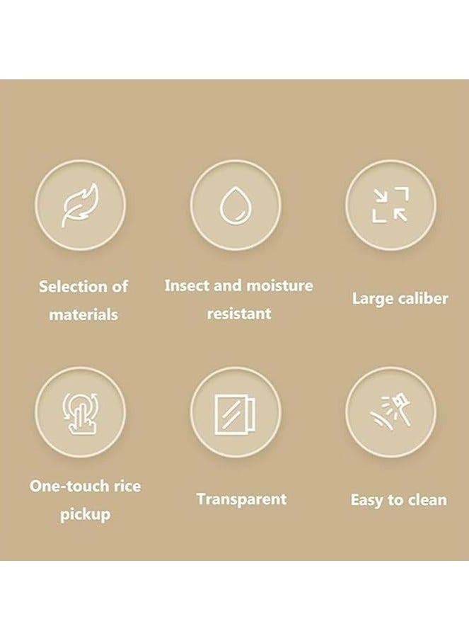 هاي هونور موزع أرز، حاويات تخزين أرز، دلو أرز محكم الغلق ومقاوم للرطوبة مع كوب قياس، حاوية تخزين دقيق فول الصويا كبيرة الحجم لمخزن المطبخ والمنزل (5 كجم) - Image 2
