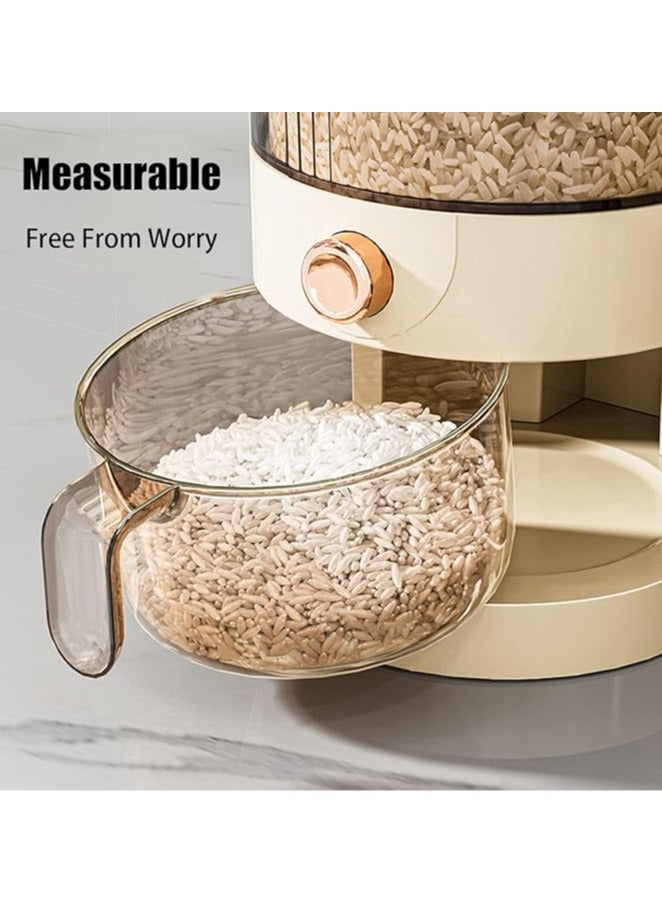 هاي هونور موزع أرز، حاويات تخزين أرز، دلو أرز محكم الغلق ومقاوم للرطوبة مع كوب قياس، حاوية تخزين دقيق فول الصويا كبيرة الحجم لمخزن المطبخ والمنزل (5 كجم) - Image 5