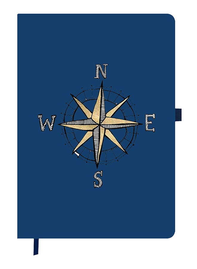 Theodor Designer A5 Thick Blue Hardcover Notebook Compass - Image 1