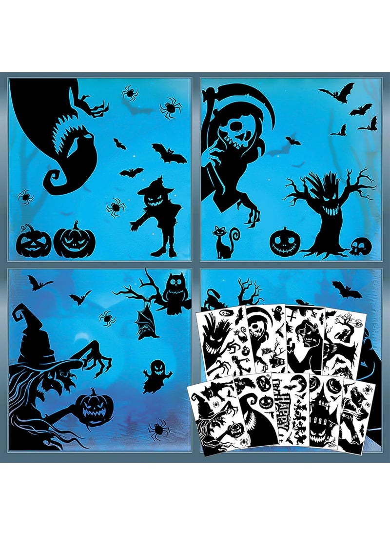 NICEMOVIC NICEMOVIC Halloween Window Cling Sticker 62pcs Halloween Clings for Windows Happy Halloween Window Clings Black Halloween Window Decorations for Kids Halloween Party Decorations  - Image 1