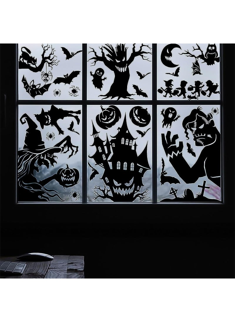 NICEMOVIC NICEMOVIC Halloween Window Cling Sticker 62pcs Halloween Clings for Windows Happy Halloween Window Clings Black Halloween Window Decorations for Kids Halloween Party Decorations  - Image 3