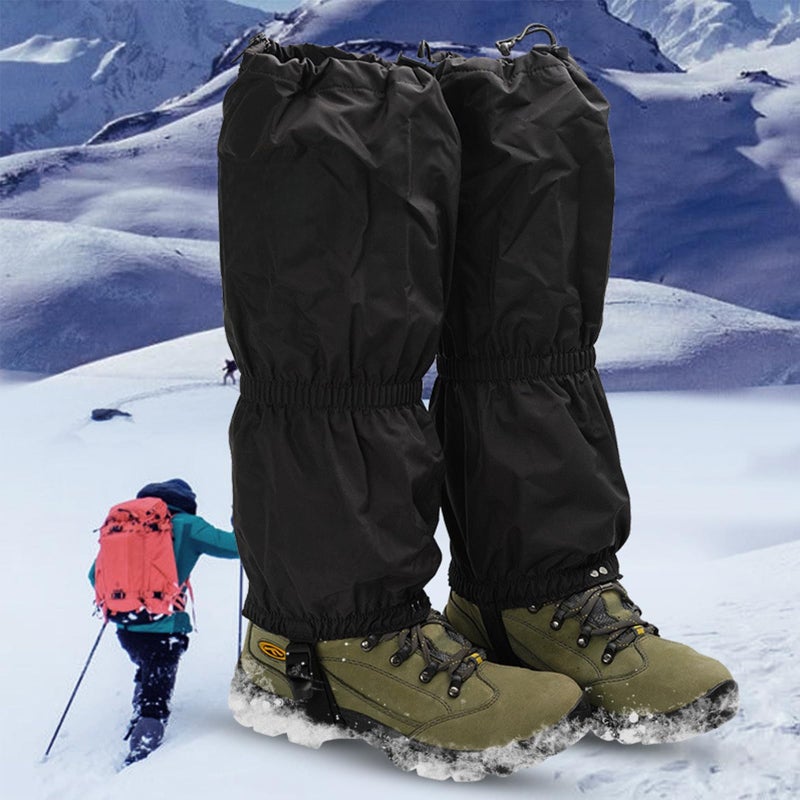 Snow Gaiters: Black, Windproof Waterproof Warmth - Anti-sludge Snow Protection Gaiters for Outdoor Winter Sports - Image 5
