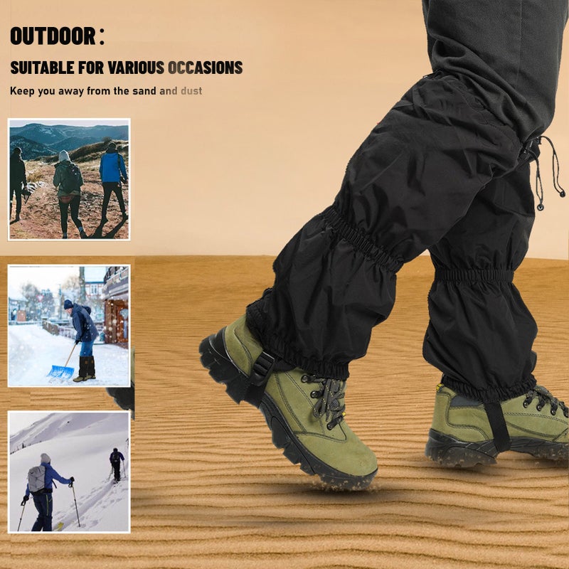 Snow Gaiters: Black, Windproof Waterproof Warmth - Anti-sludge Snow Protection Gaiters for Outdoor Winter Sports - Image 4