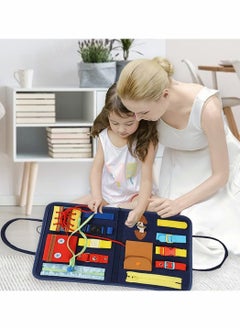 KASTWAVE Toddler Busy Board, Montessori Toy Gifts for Fine Motor Skills & Learn to Dress, Sensory Toy for Aeroplane or Car Travel  - Image 2
