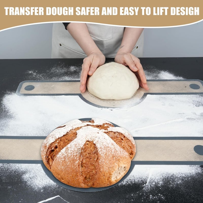 FEIAE Silicone Bread Sling for Dutch Oven 2 PCS NonStick Easy Clean Reusable Silicone Bread Baking Mat with Long Handles Easy to Transfer Sourdough Bread - Image 5