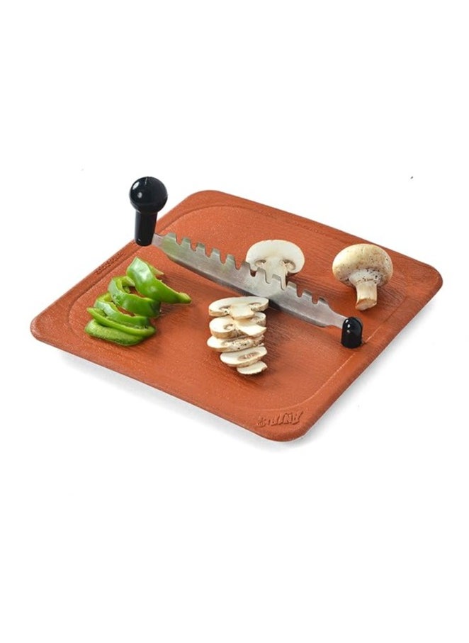 ANJALI - Anjali - Deluxe Fantastique Plastic Vegetable and Fruit Cutter (Brown, Silver, Small) - Image 1