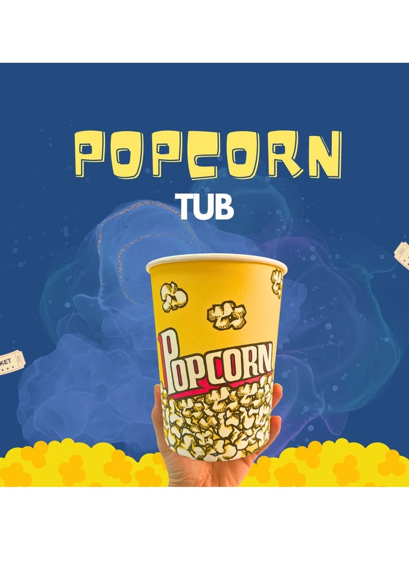 Nice Pack 25-Pieces 32oz Retro Style Disposable Popcorn Cups, Leak Free Buckets, Classic Containers for Movie Nights, Birthday Parties, Events  - Image 1