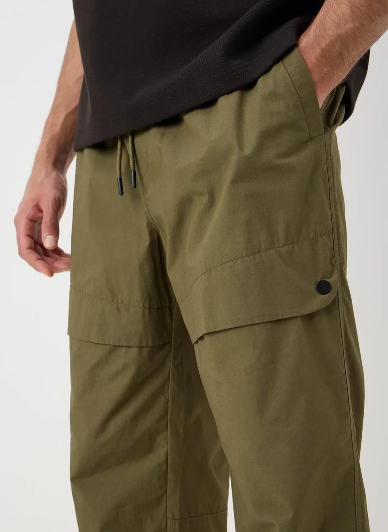 Matalan Khaki Parachute Cargo Trousers
