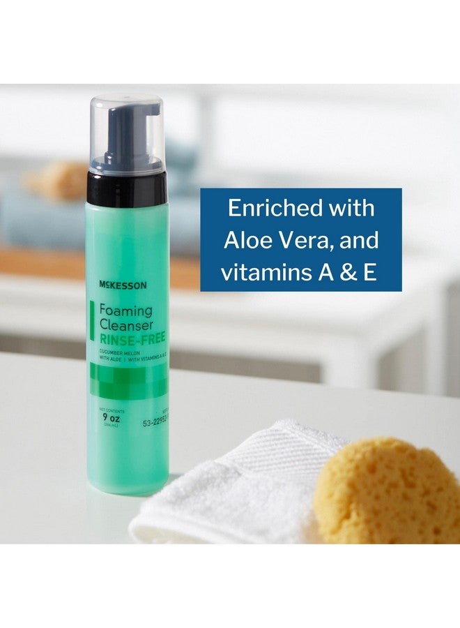 McKesson Rinse-Free Foam Cleanser with Aloe, Vitamin A and E - Body Wash & Shampoo for Elderly, Hospital Grade, Cucumber Melon, 9 oz - Image 4