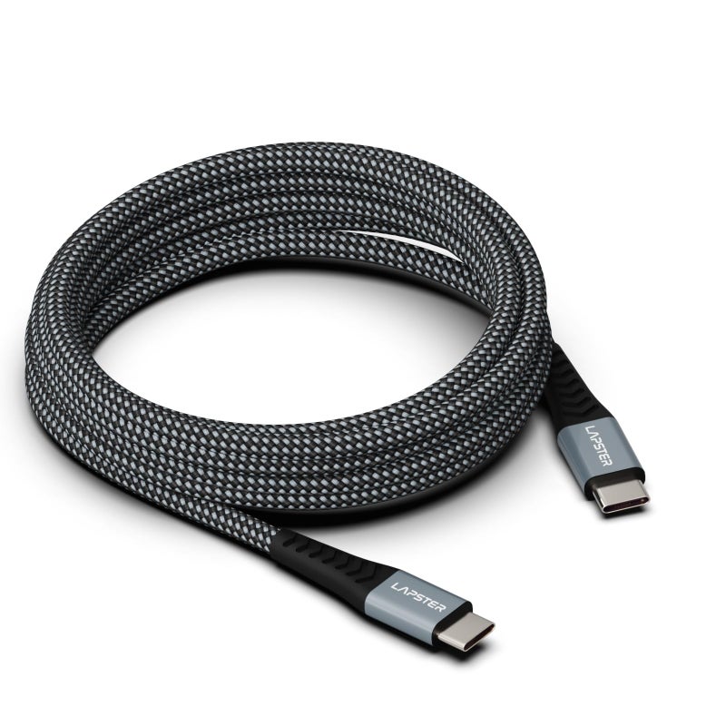ls lapster Lapster Rapidzz 60W Fast Charging 1M Braided Type C to Type C Cable for Smartphones, Tablets, Laptops & other Type C devices, PD Technology, 480Mbps Data Sync-zebra - Image 3