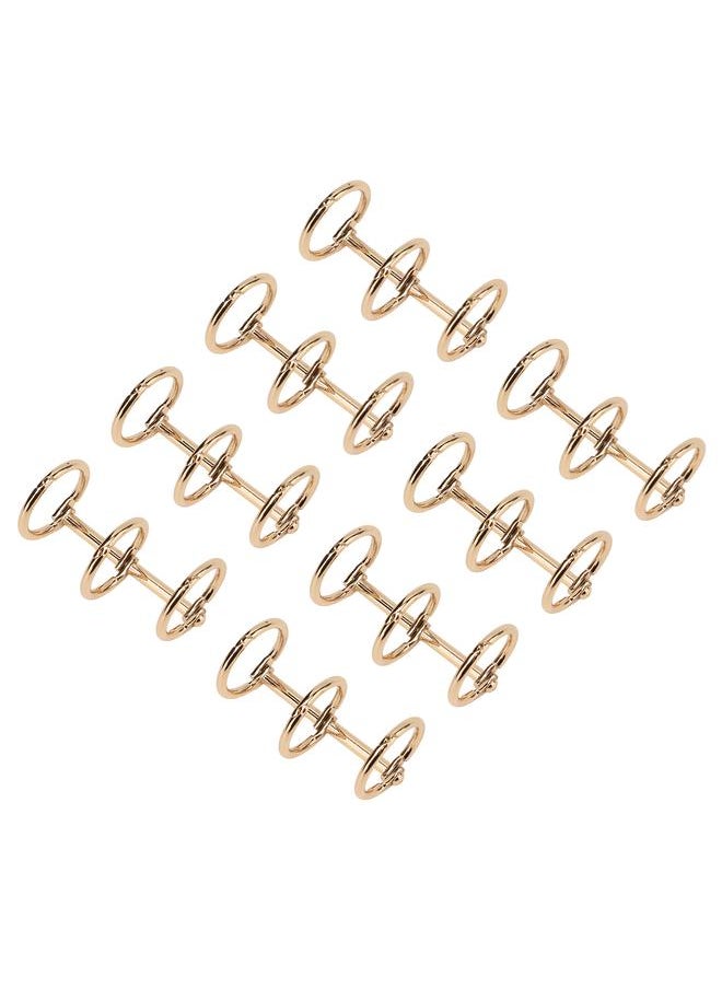 Thoraya Binder Rings Reusable 3 Hole Electroplated Metal DIY Hand Account Paper Loose Leaf Binding RingsGold  - Image 2