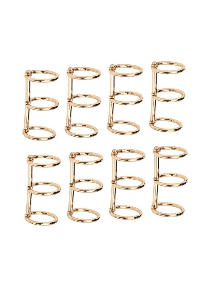 Thoraya Binder Rings Reusable 3 Hole Electroplated Metal DIY Hand Account Paper Loose Leaf Binding RingsGold  - Image 3
