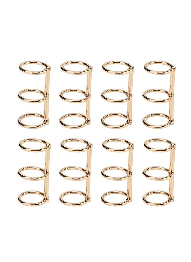 Thoraya Binder Rings Reusable 3 Hole Electroplated Metal DIY Hand Account Paper Loose Leaf Binding RingsGold  - Image 1