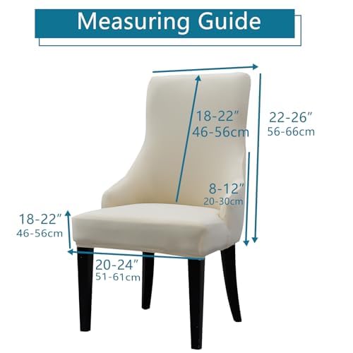 Liykimt Stretch Wingback Side Cairs Slipcover-Accent Cover Cover Slipper With Arm Telderged Arm Canning Chain مع حامي مقطوع لتناول الطعام مجموعة من رمادي 2 رمادي - Image 3