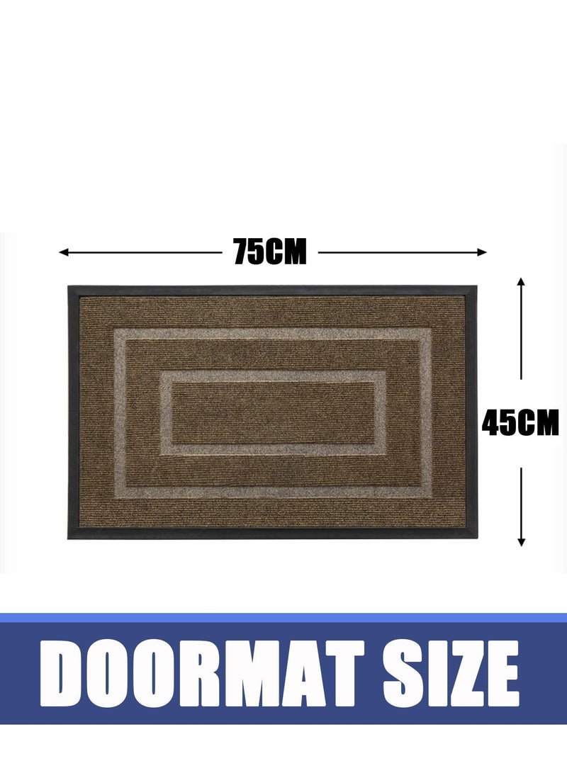 MIXDE Super Absorbent Moisture Resistant Door Mat,75x45CM Outdoor and Indoor Door Mat Home Welcome Mat, Front Welcome Mat Door Mat Suitable for Front Door, Patio, Hallway, Floor (Brown) - Image 2