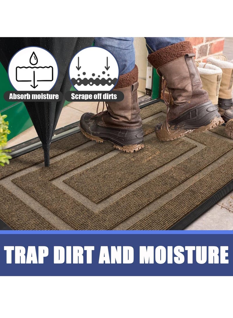 MIXDE Super Absorbent Moisture Resistant Door Mat,75x45CM Outdoor and Indoor Door Mat Home Welcome Mat, Front Welcome Mat Door Mat Suitable for Front Door, Patio, Hallway, Floor (Brown) - Image 4