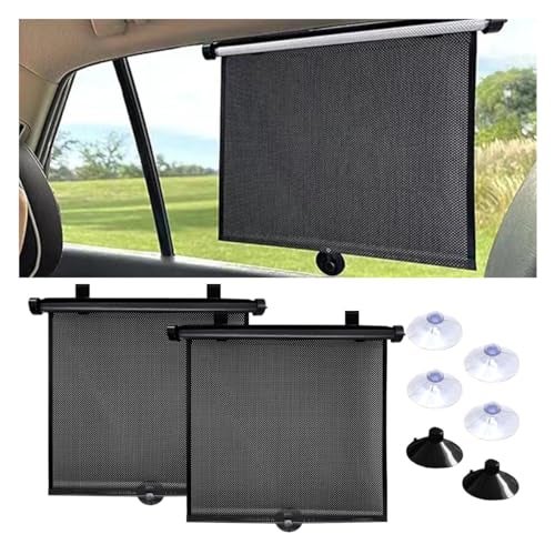 smilfuy 2PCS Car Window Shades for Baby, 18" x 20" Retractable Car Shades for Side Window with Suction Cups, Blocks Heat and UV Rays Glare Protection, Baby Auto Accessories for Vehicle House Office Window - Image 1