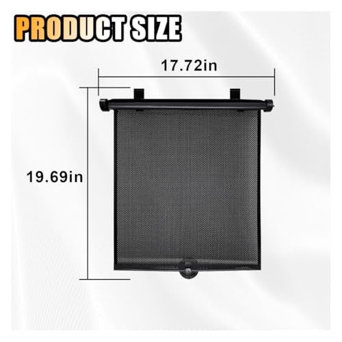 smilfuy 2PCS Car Window Shades for Baby, 18" x 20" Retractable Car Shades for Side Window with Suction Cups, Blocks Heat and UV Rays Glare Protection, Baby Auto Accessories for Vehicle House Office Window - Image 2