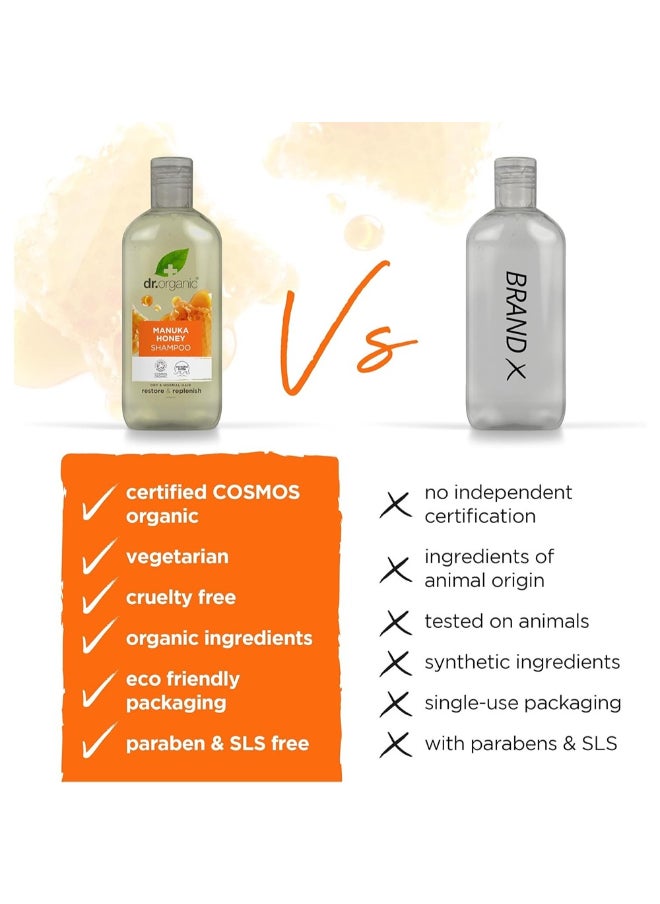 dr.organic Dr. Organic Manuka Honey Shampoo, Restore And Replenish For Dry & Normal Hair, 265Ml  - Image 3
