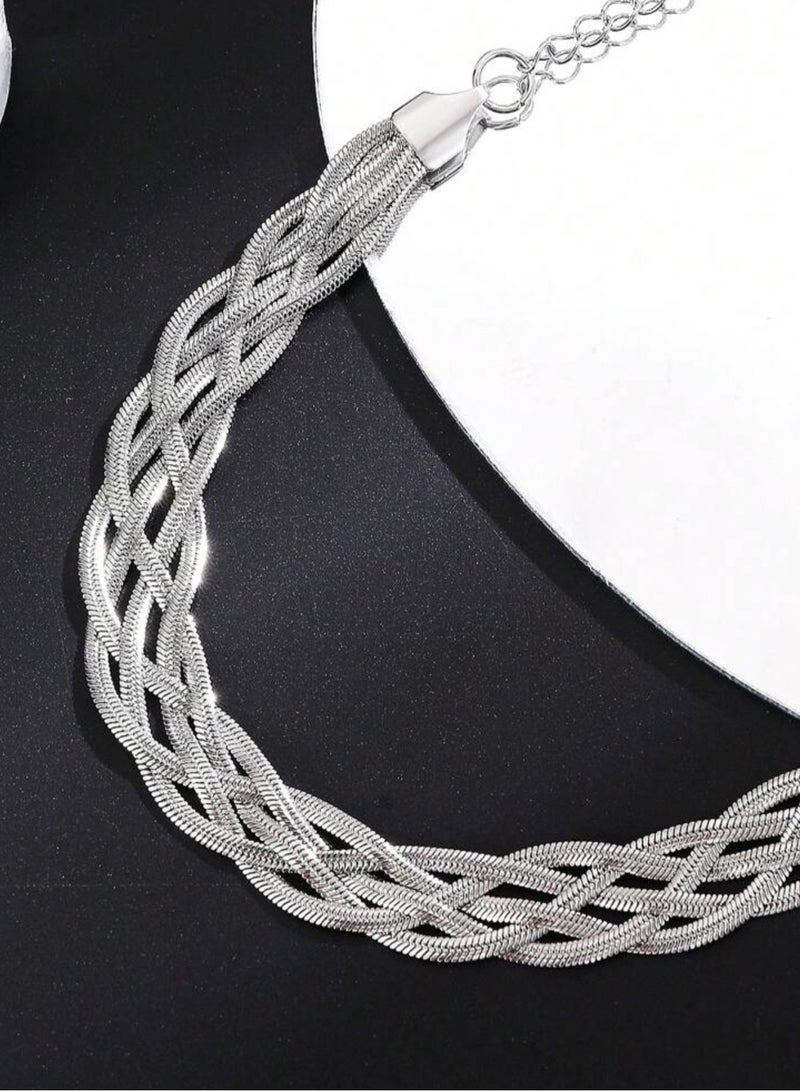 إليجانس اسوارة نسائية انيقة مصنوعة من الاستانلس ستيل باللون الفضي - Image 4