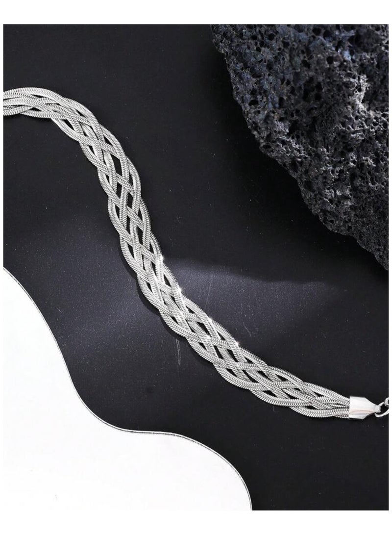 إليجانس اسوارة نسائية انيقة مصنوعة من الاستانلس ستيل باللون الفضي - Image 5