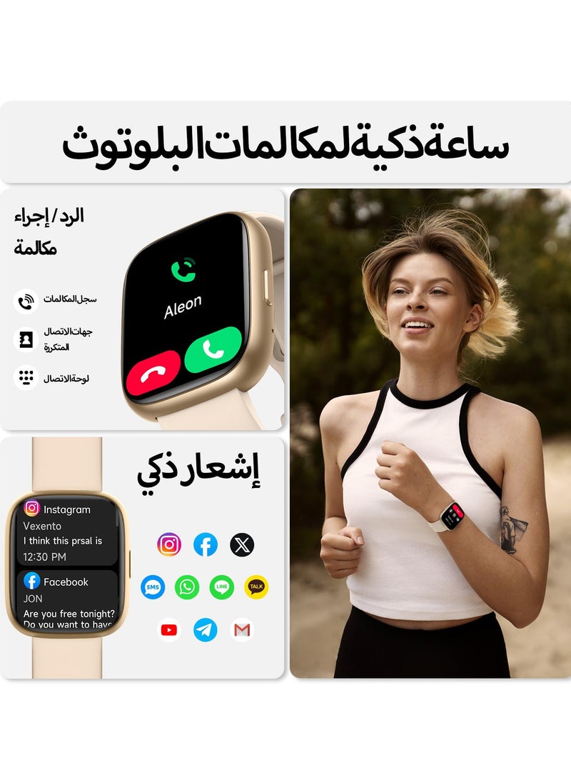 ibsun - 1.8" Smart Watch for Women, Alexa Built-in (Answer/Make Calls), IP68 Waterproof 100+ Sport Mode Activity Tracker, Heart Rate SpO2 Sleep Monitor (golden) - Image 1