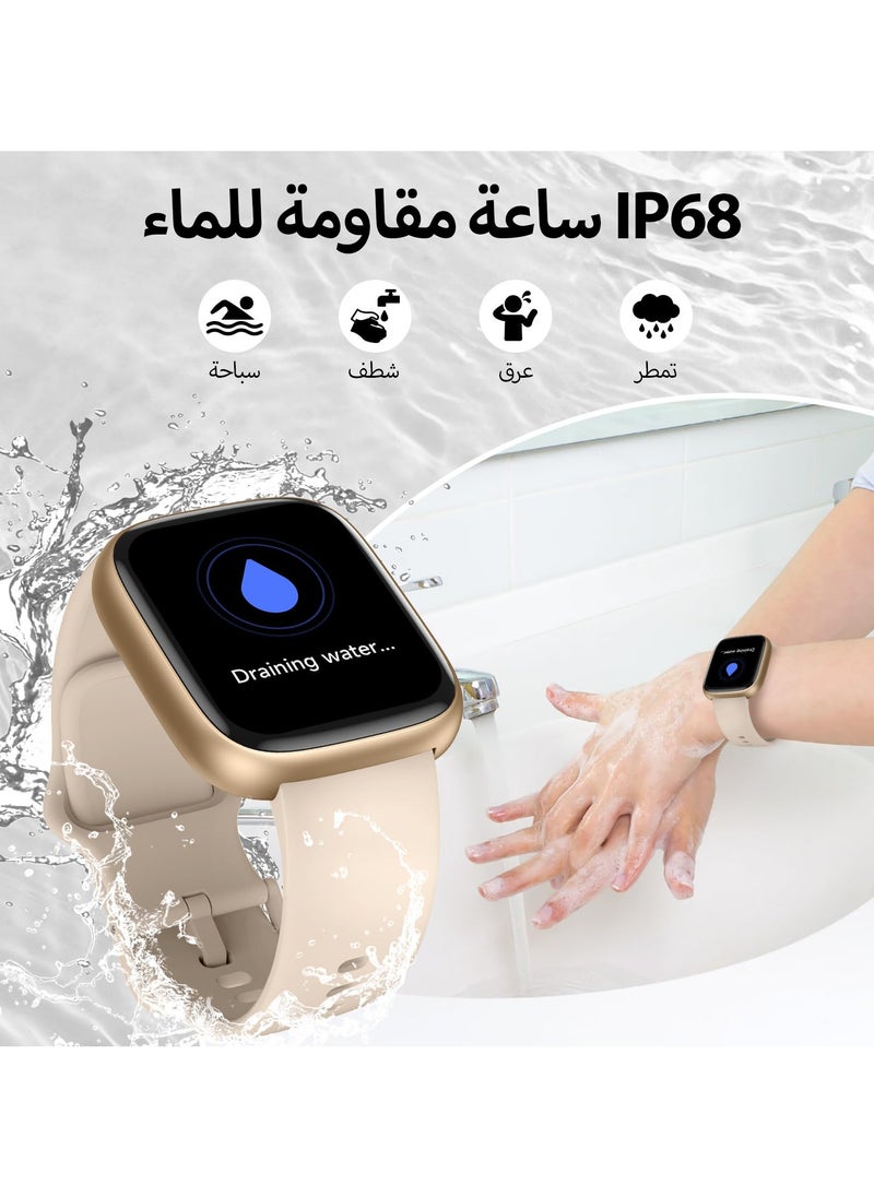 ibsun - 1.8" Smart Watch for Women, Alexa Built-in (Answer/Make Calls), IP68 Waterproof 100+ Sport Mode Activity Tracker, Heart Rate SpO2 Sleep Monitor (golden) - Image 1