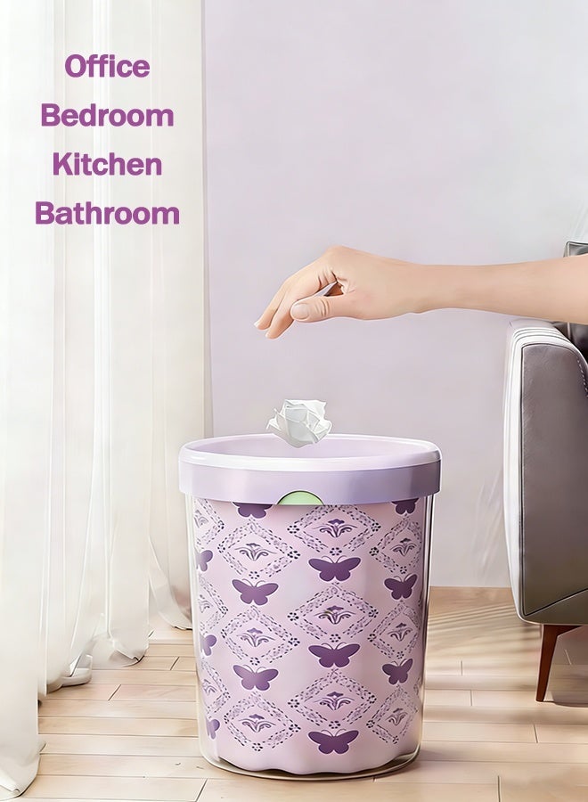 أكياس قمامة، أكياس قمامة صغيرة برائحة اللافندر، أكياس قمامة بسعة 4 جالونات مزودة برباط للحمام والمكتب وغرفة النوم والسيارة والتخييم في الهواء الطلق، مناسبة لعلبة قمامة بسعة 2-4 جالونات، طباعة ملونة، أرجوانية، 50 قطعة - Image 5