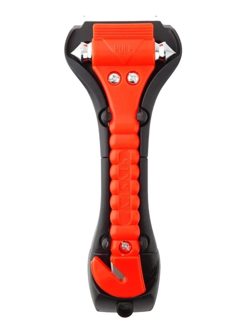Car Safety Hammer Emergency Escape Tool with Seat Belt Cutter and Vehicle Window Glass Breaker (Pack of 1)  - Image 1