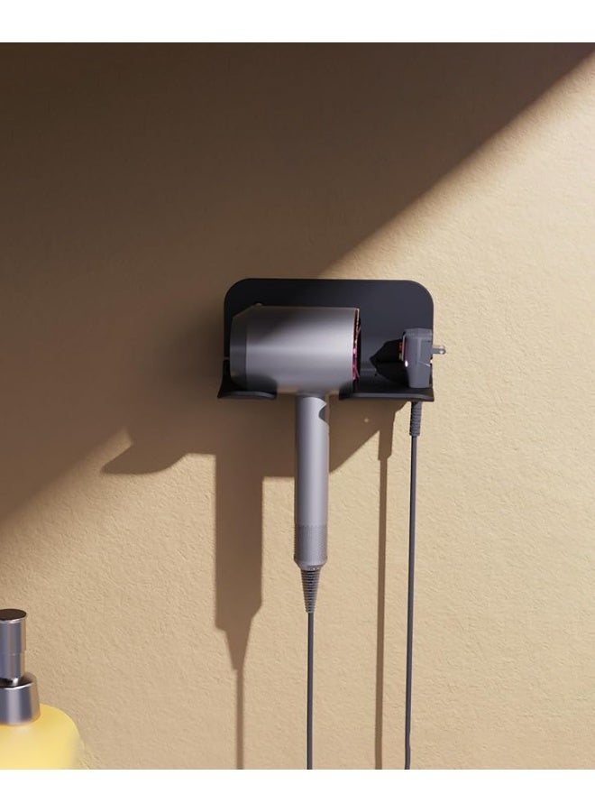 Hair Dryer Holder Wall Mounted, Self Adhesive Hair Dryer organizer Wall Mount, Blow Dryer Holder , Compatible for Dyson Hair Dryer Holder for Bathroom Black  - Image 3