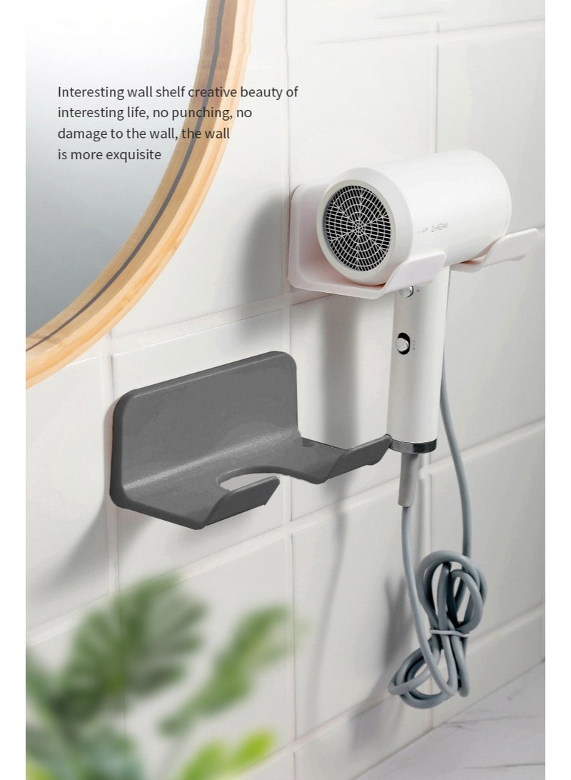 Hair Dryer Holder Wall Mounted, Self Adhesive Hair Dryer organizer Wall Mount, Blow Dryer Holder , Compatible for Dyson Hair Dryer Holder for Bathroom Black  - Image 2