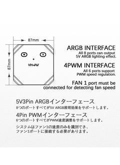 SYOSI Fan Hub Controller/Splitter for 4-Pin & 3-Pin PC Cooling Fans, PWM Addressable RGB Fan Controller,Powering Up to 14 Fans, with SATA Interface Power Supply, Reset Button line, FH14-5V  - Image 4