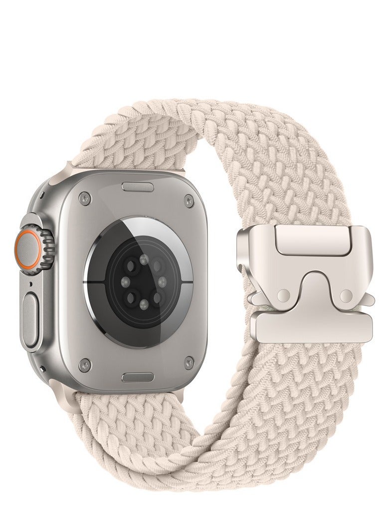 عام نطاقات مسدود مضفر مع المشبك المغناطيسي متوافق مع Apple Watch Band 38mm 40mm 41mm 42mm 44mm 45mm 46mm 49mm نساء الرجال ، حلقة منفردة نايلون نايلون لفيلم Iwatch Series 10 9 8 7 6 5 4 3 Ultra 2 1 SE - Image 1