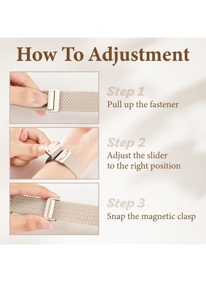 عام نطاقات مسدود مضفر مع المشبك المغناطيسي متوافق مع Apple Watch Band 38mm 40mm 41mm 42mm 44mm 45mm 46mm 49mm نساء الرجال ، حلقة منفردة نايلون نايلون لفيلم Iwatch Series 10 9 8 7 6 5 4 3 Ultra 2 1 SE - Image 3