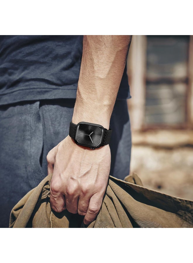 عام نطاقات مسدود مضفر مع المشبك المغناطيسي متوافق مع Apple Watch Band 38mm 40mm 41mm 42mm 44mm 45mm 46mm 49mm نساء الرجال ، حلقة منفردة نايلون نايلون لفيلم Iwatch Series 10 9 8 7 6 5 4 3 Ultra 2 1 SE - Image 4