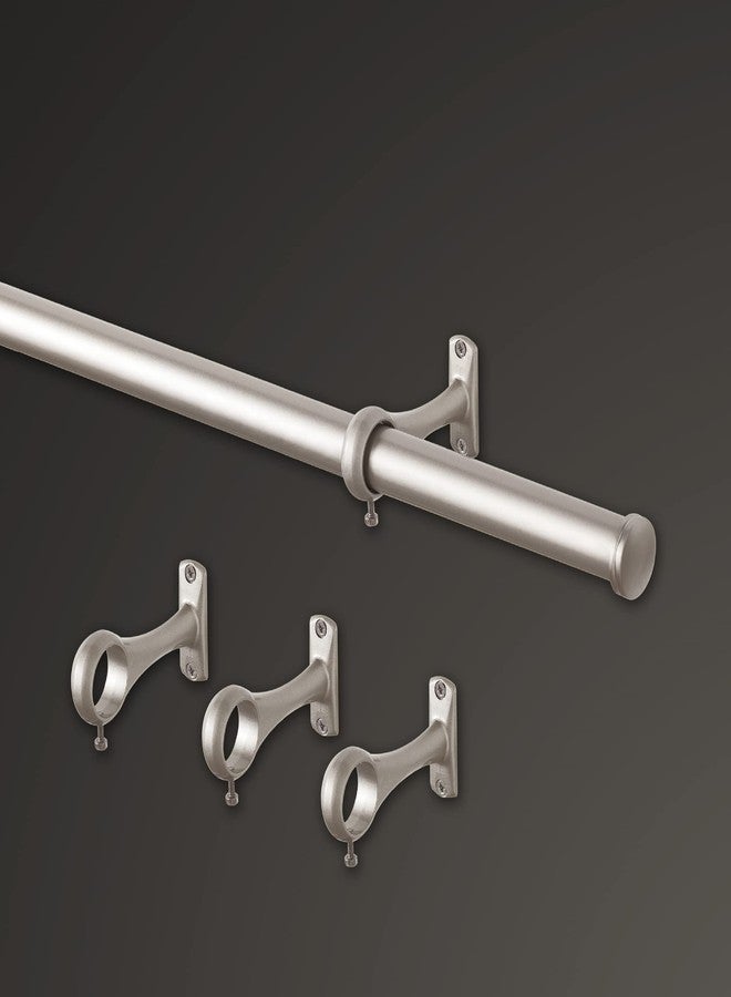 مود مجموعة قضبان ستائر خارجية من مود، قطر 1 1/8 بوصة، مع أغطية طرفية وقضيب ستائر فولاذي قابل للتعديل يُثبت على الحائط، يناسب النوافذ من 72 بوصة إلى 144 بوصة، لون نيكل - Image 5