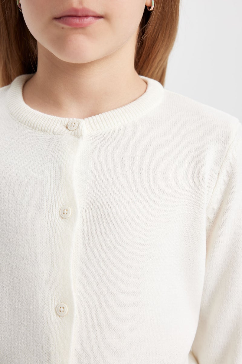 ديفاكتو جاكيت تريكو مدرسة بناتي بياقة دائرية وأزرار - Image 5