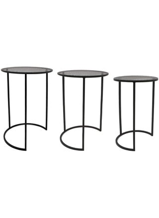 Indian Decor 45948 Nest of 3 Tables Round Coffee Tables for Small Spaces Modern Side Tables for Living Room Entryway Black Metal End Bedside Tables - pzsku/ZA55EB7E2D94E31226803Z/45/1748244048/920a5fe6-a25d-4e8e-859b-782846239875