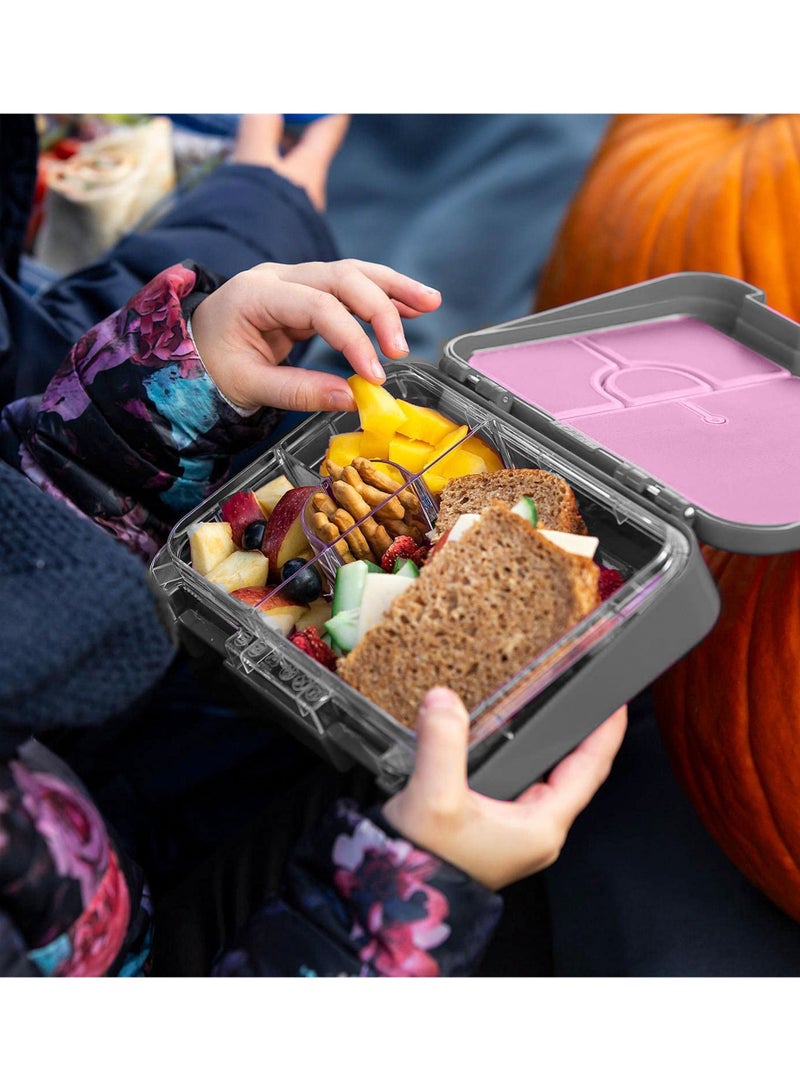 Snack Attack Bento Box or Lunch Box for Kids 4 or 6 Convertible Compartments Portion Lunch Box   Food Graded Materials BPA FREE & LEAK PROOF  Made of Triton Black Marmaid - Image 5