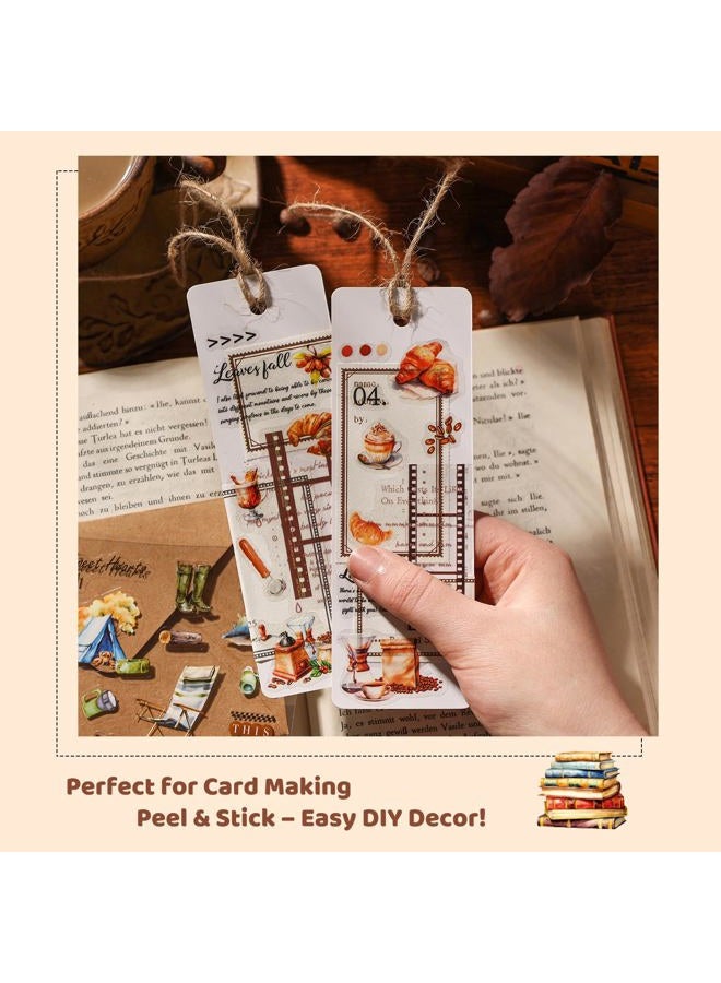 OKUPAN Vintage Food Stickers for Scrapbooking – 320+ Transparent PET Dessert, Coffee, Cake & Bread Stickers for Journaling, Junk Journal Supplies, Kids DIY Crafts, Baking & Camping Decoration - Image 3