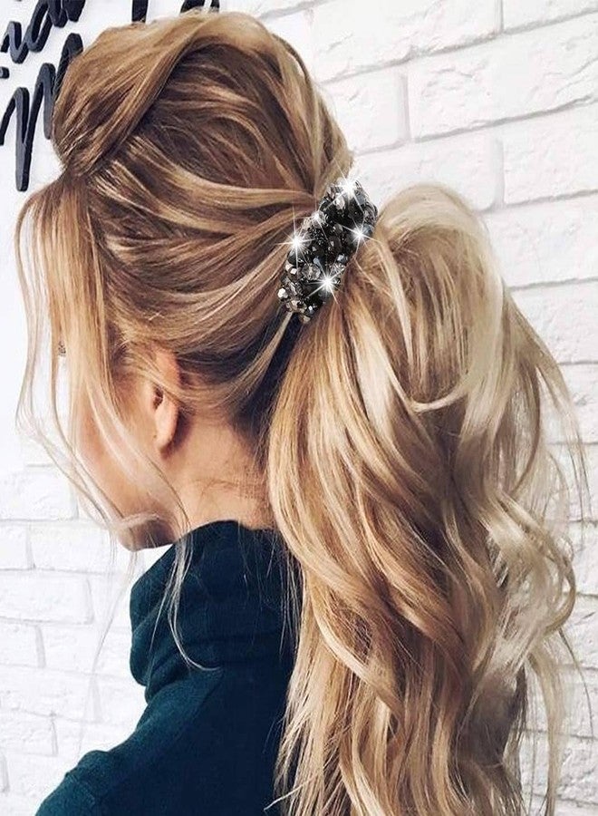 CAKURE Rhinestone Ponytail Holders Fancy Hair Ties Silver Scrunchies Sparkly Hair Accessories for Women - Image 3